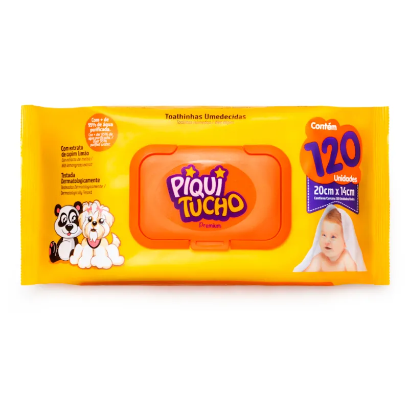 Toallitas Húmedas Piqui Tucho Premium - Cont 120 unidades