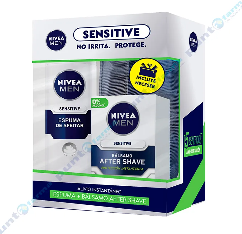 Pack Nivea Men Sensitive Espuma + After Sens + Neceser