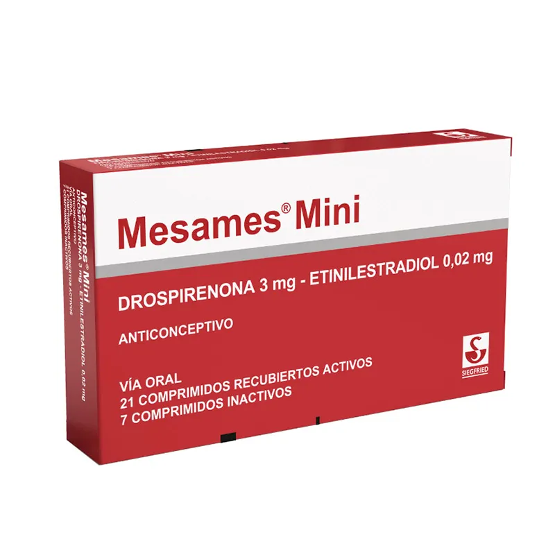 Mesames Mini Drospirenona 3 mg - 21 comprimidos recubiertos activos y 7 comprimidos inactivo