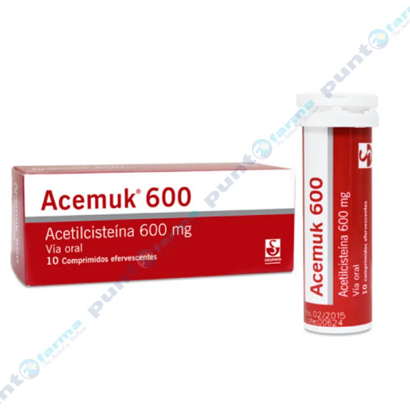 Acemuk 600 Acetilcisteina 600 mg - Caja de 10 comprimidos efervecentes