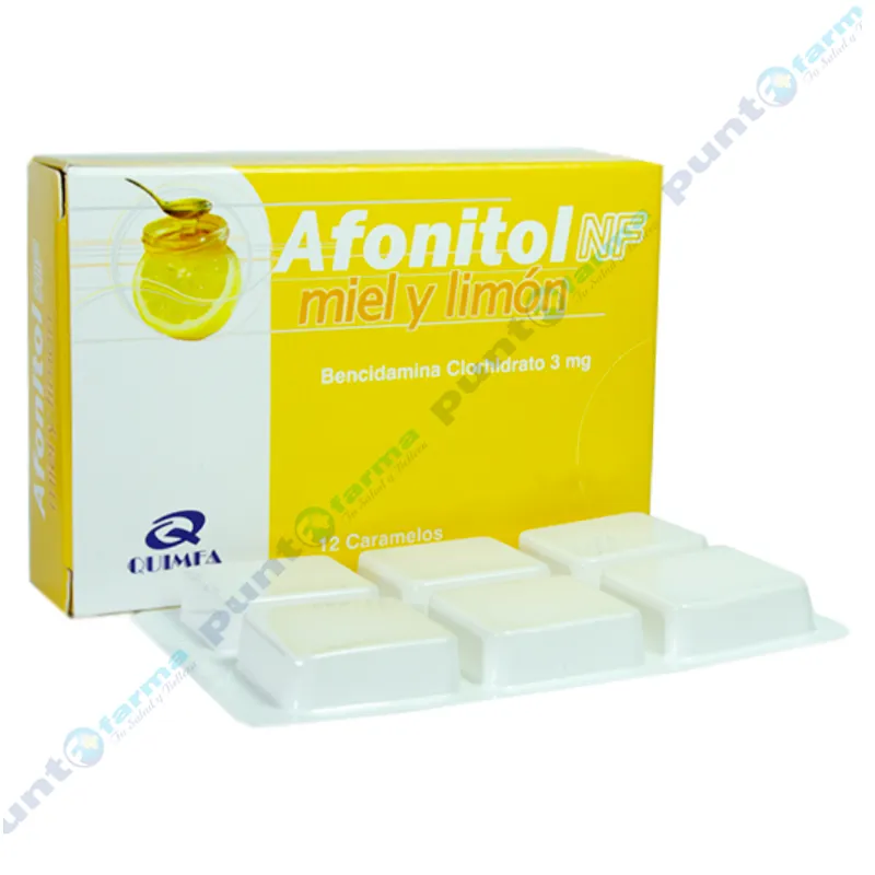 Afonitol NF Miel y Limón - Caja de 12 caramelos