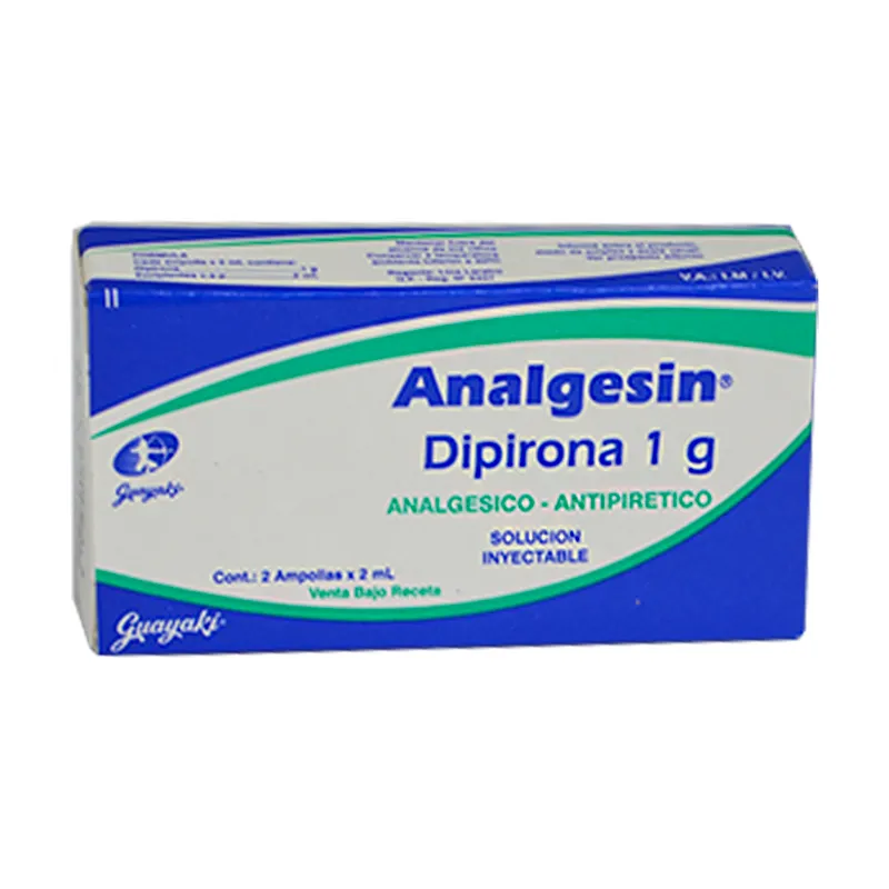 Analgesin Dipirona 1 g - Cont 2 ampollas de 2 mL