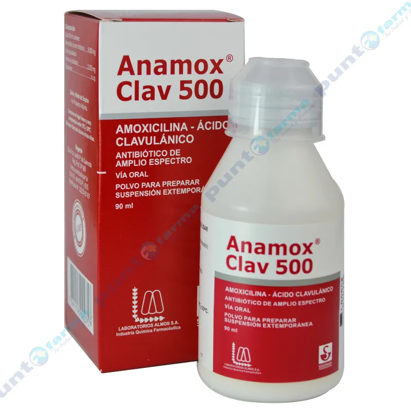 Anamox Clav 500 Amoxicilina - Cont. 90mL de polvo para preparar