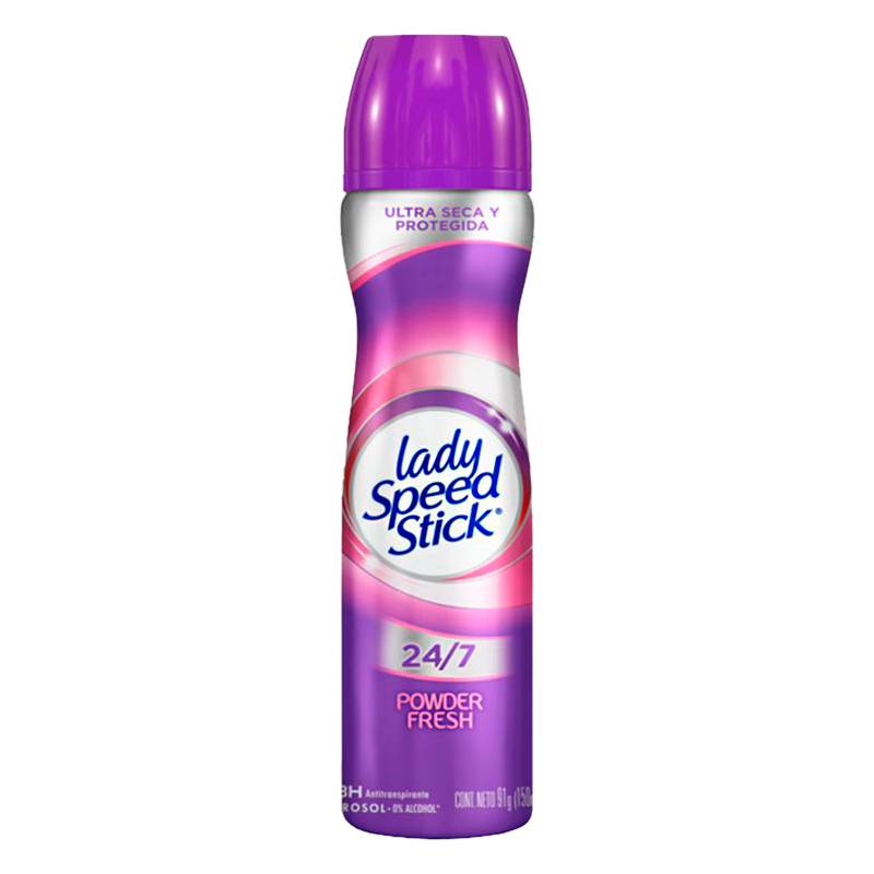 Antitranspirante Aerosol 24/7 Powder Fresh Lady Speed Stick - 150 mL