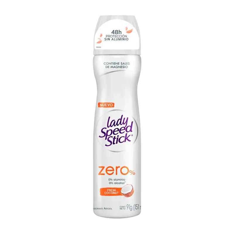 Antitranspirante Aerosol Zero Fresh Coconut Lady Speed Stick - 151 mL