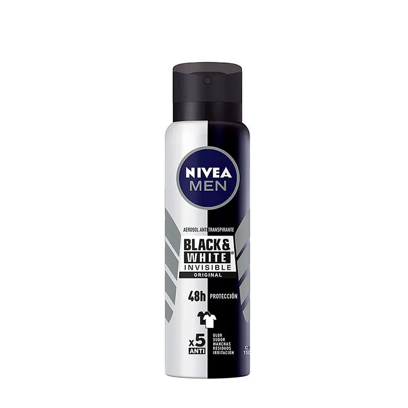 Antitranspirante Invisible Black & White Antibacterial Nivea - 150 mL