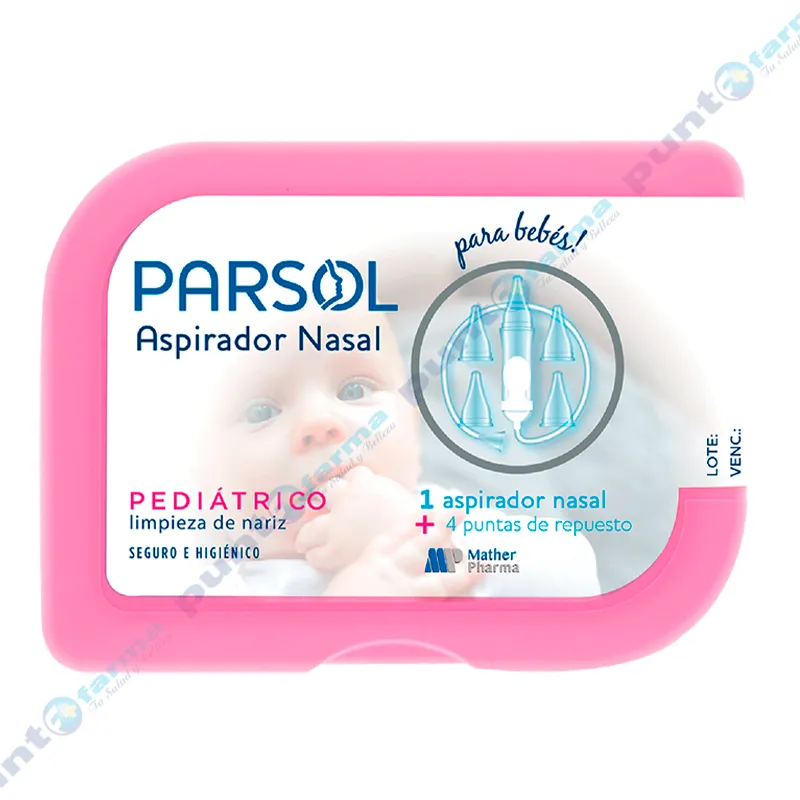 Aspirador Nasal Parsol - Caja con 1 aspirador más 4 puntas de repuesto