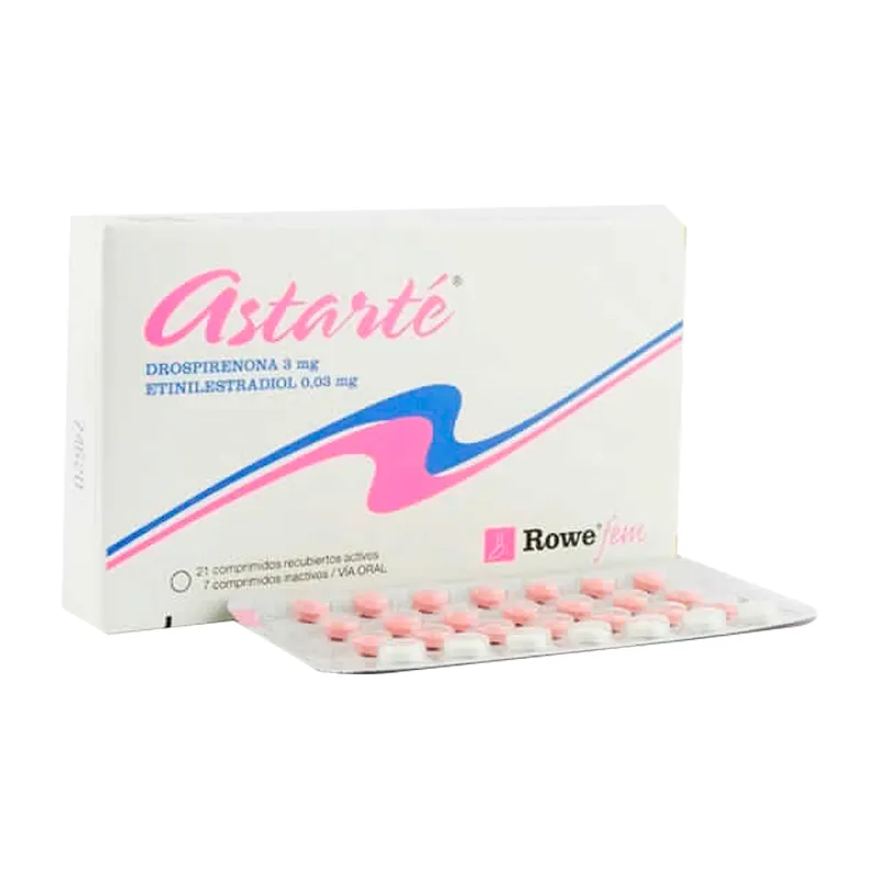 Astarte Drospirenona Etinilestradiol - Caja de 21 comprimidos activos 7 comprimidos inactivos