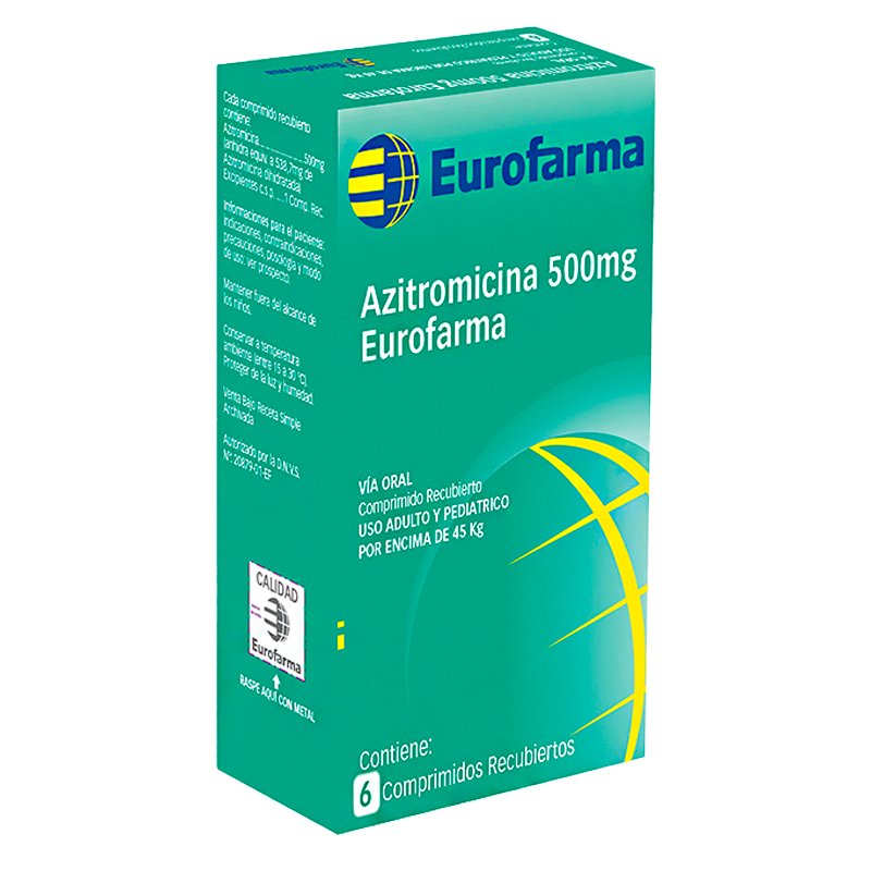 Azitromicina 500 mg - Caja de 6 comprimidos recubiertos