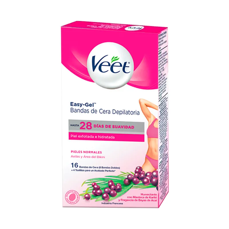 Banda de Cera Depilatoria Axilas y Área del Bikini Veet - Cont. 16 unidades