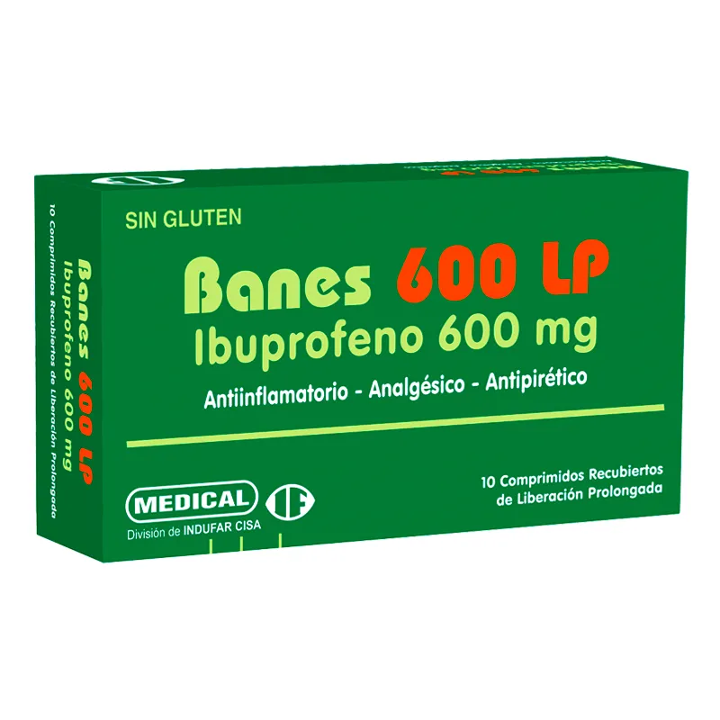 Banes 600 Lp Ibuprofeno 600mg - Caja de 10 Comprimidos recubiertos