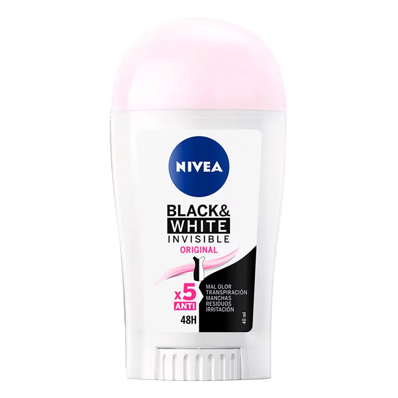 Barra antitranspirante invisible Black & White 48hs Nivea - 40mL