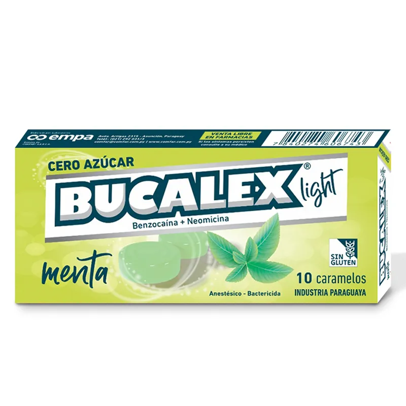 Bucalex Menta Light - Contenido de 10 unidades