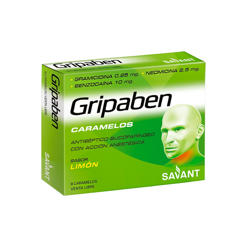 Caramelos Gripaben Sabor Limòn - Caja de 9 Unidades