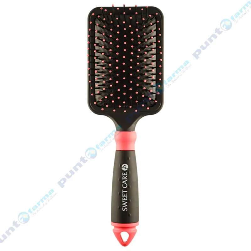 Cepillo de Pelo cuadrado Sweet Care Negro-Rosa -1 Unidad