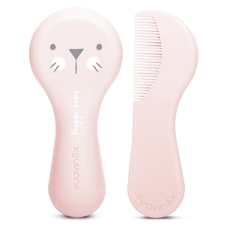 Cepillo y Peine Soft de Color Rosa Suavinex - Set 2 piezas