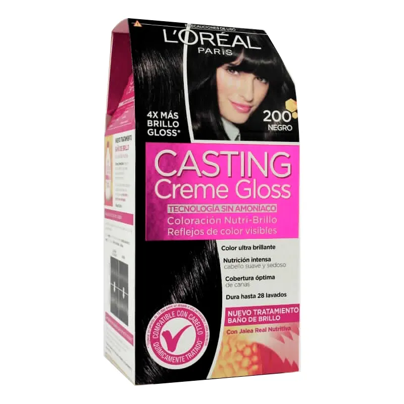 Coloración Casting Creme Gloss Sin Amoníaco - L'oreal Paris - 200 Negro