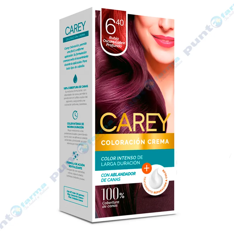 Coloración Crema Rubio Oscuro Cobre Profundo Nro 6.40 Carey