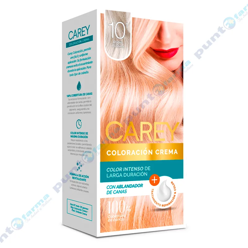 Coloración Crema Rubio Platino Nro 10.1 Carey