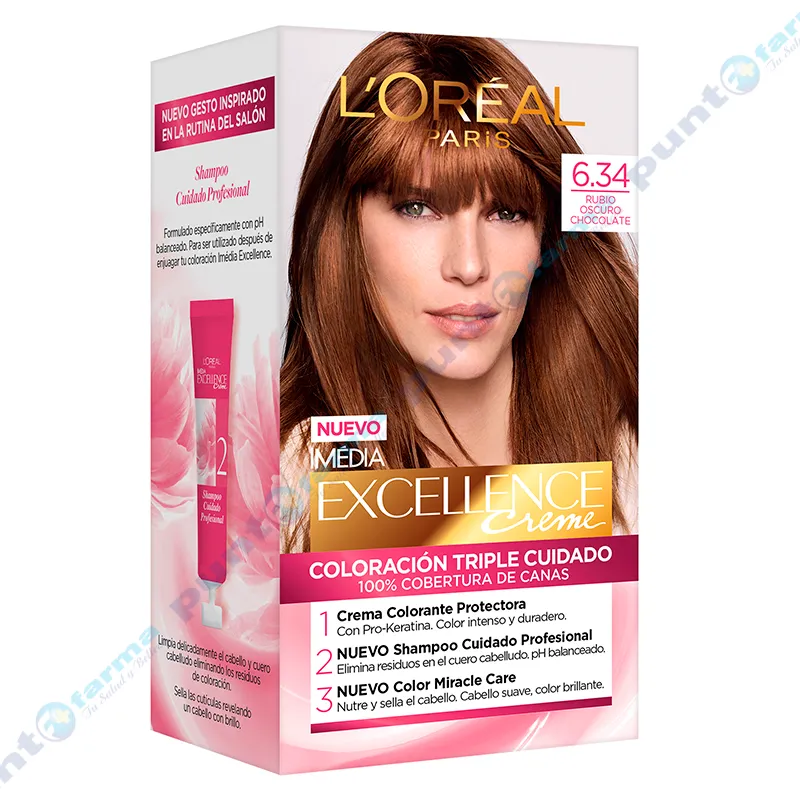 Coloración Excellence Creme Nro 6.34 L´oréal Paris