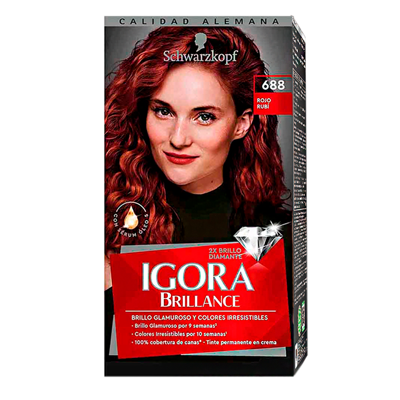 Crema Coloración Igora Brillance 688 Rojo Rubí