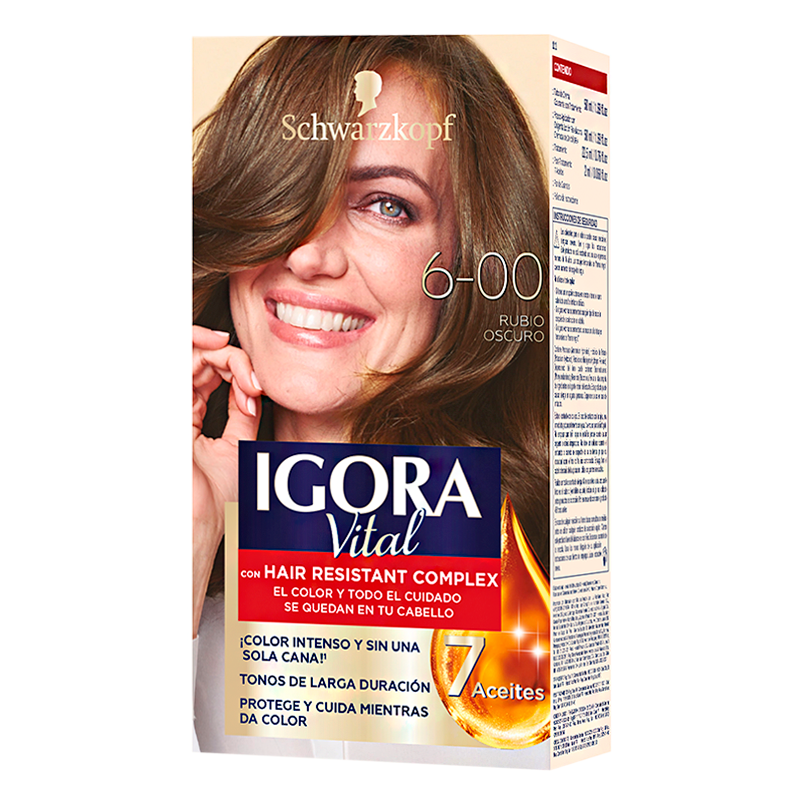 Crema Coloración Igora Vital 6-00 Rubio Oscuro
