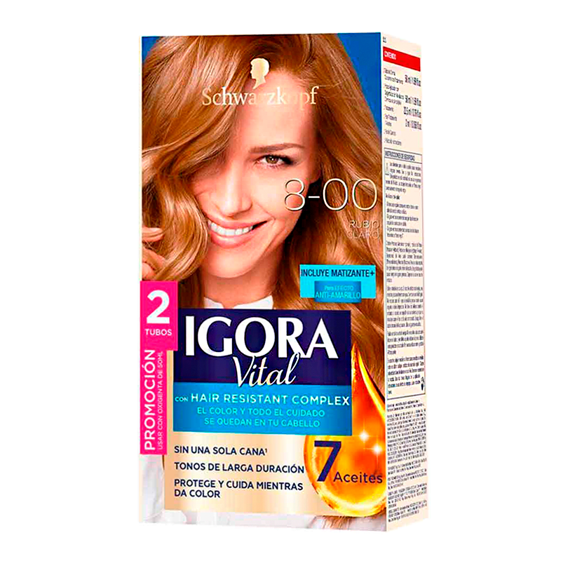 Crema Coloración Igora Vital 8-00 Rubio Claro