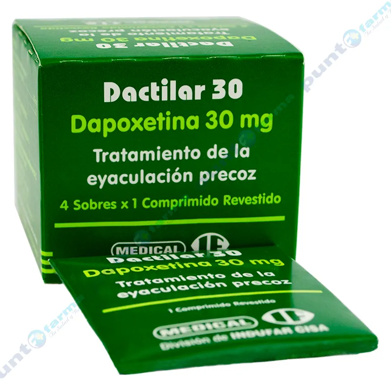 Dactilar Dapoxetina 30 mg - Caja de 4 comprimidos