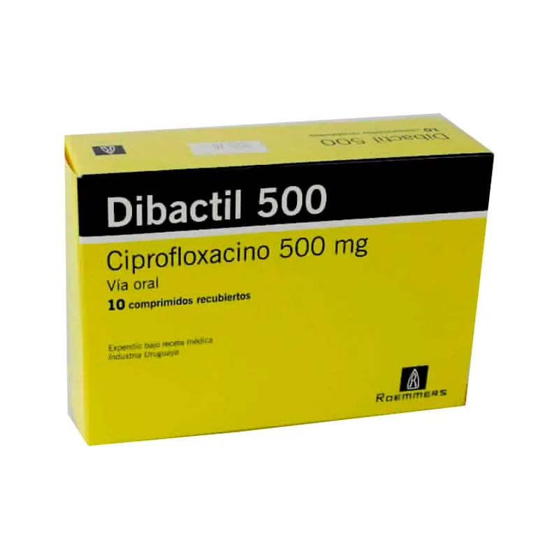 Image miniatura de Dibactil-500-Ciprofloxacino-500-mg-Caja-de-10-comprimidos-recubiertos-48177.webp