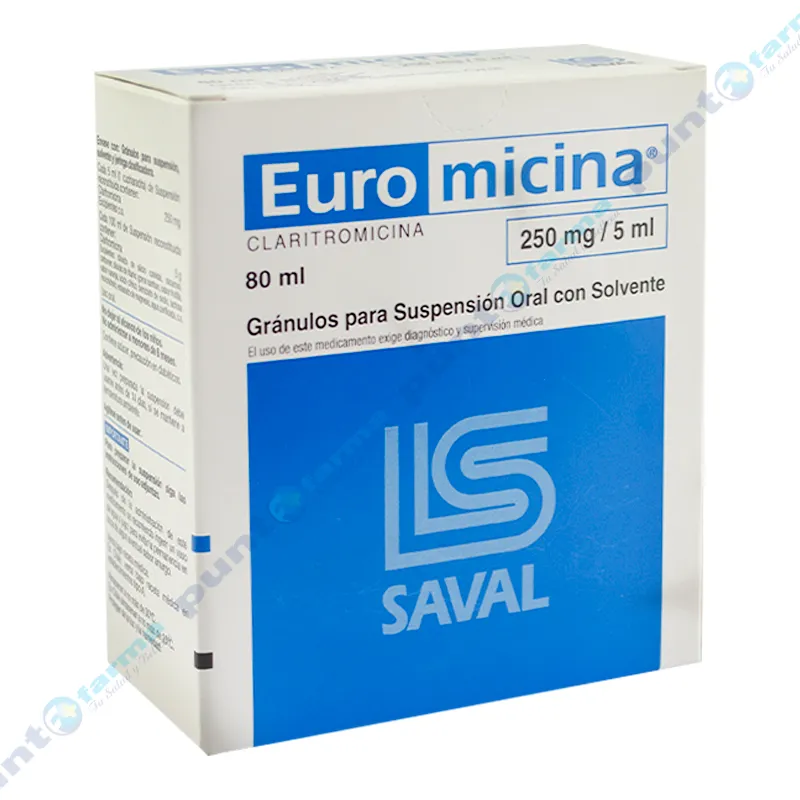 Euromicina 250 mg - Gránulos suspension oral de 80 mL