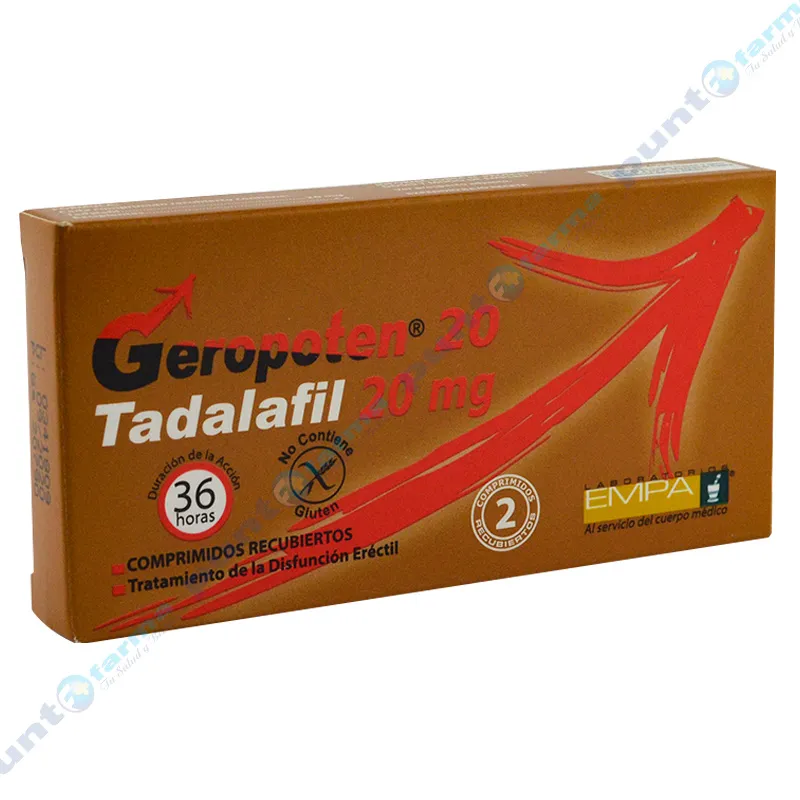 Geropoten 20 Tadalafil - Caja de 2 comprimidos recubiertos