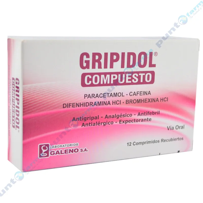 Gripidol Compuesto Paracetamol - Caja de 12 comprimidos recubiertos