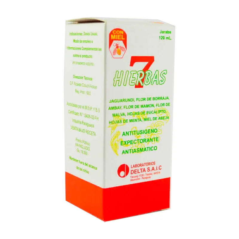 HIERBAS 7 con Miel - Jarabe 120 ml