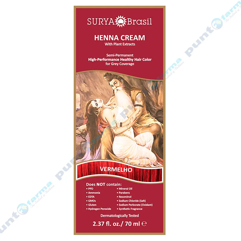 Henna Crema Rojo Surya - 70 mL