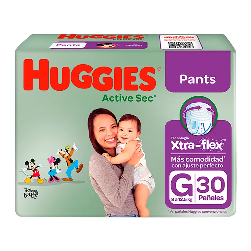 Huggies Active Sec Pants con Xtra-Flex G - Cont 30 unidades