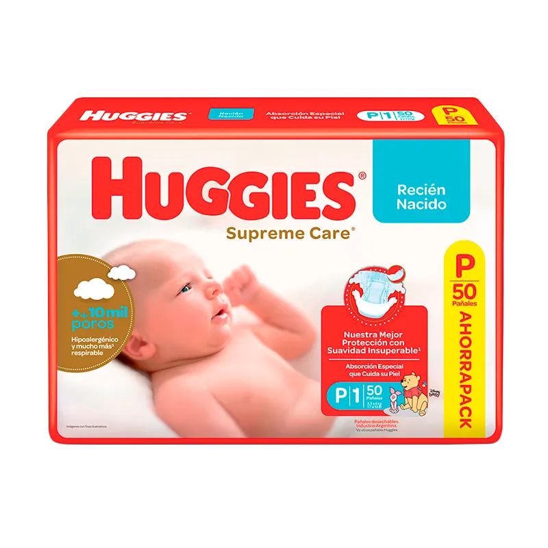 Huggies Supreme Natural Care P - Contiene 50 unidades