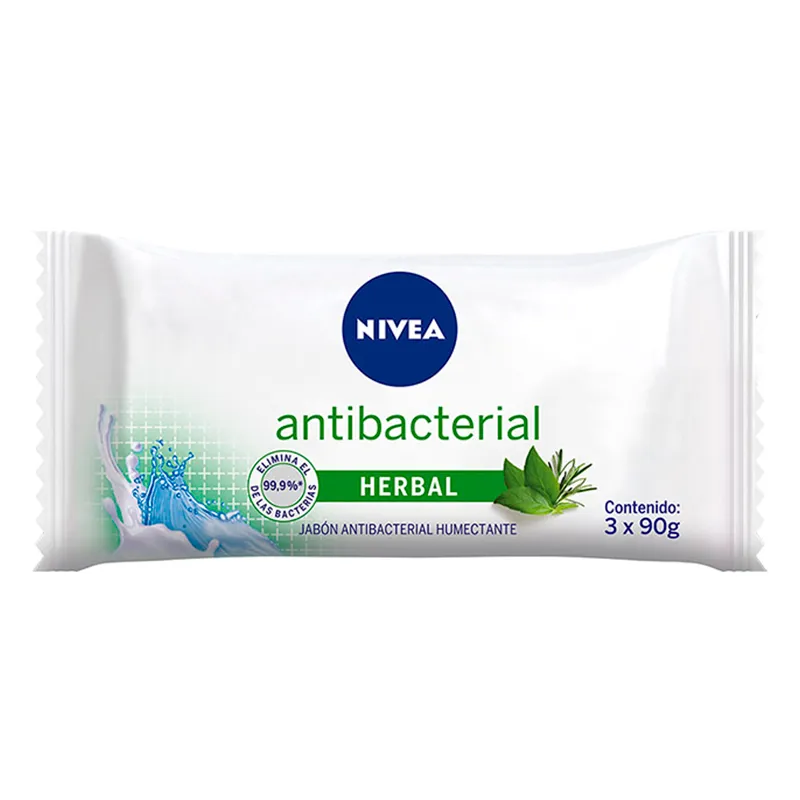 Jabón Antibacterial Herbal Nivea - 3 unidades de 90 gr