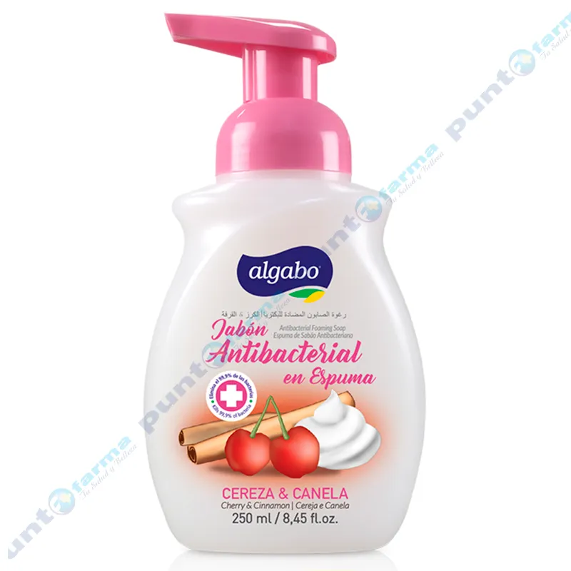 Jabón Antibacterial en Espuma Cereza y Canela Algabo - 250 mL