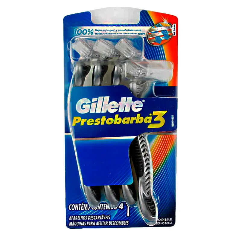 Maquina para Afeitar Prestobarba 3 Gillette - Cont. 3 unidades