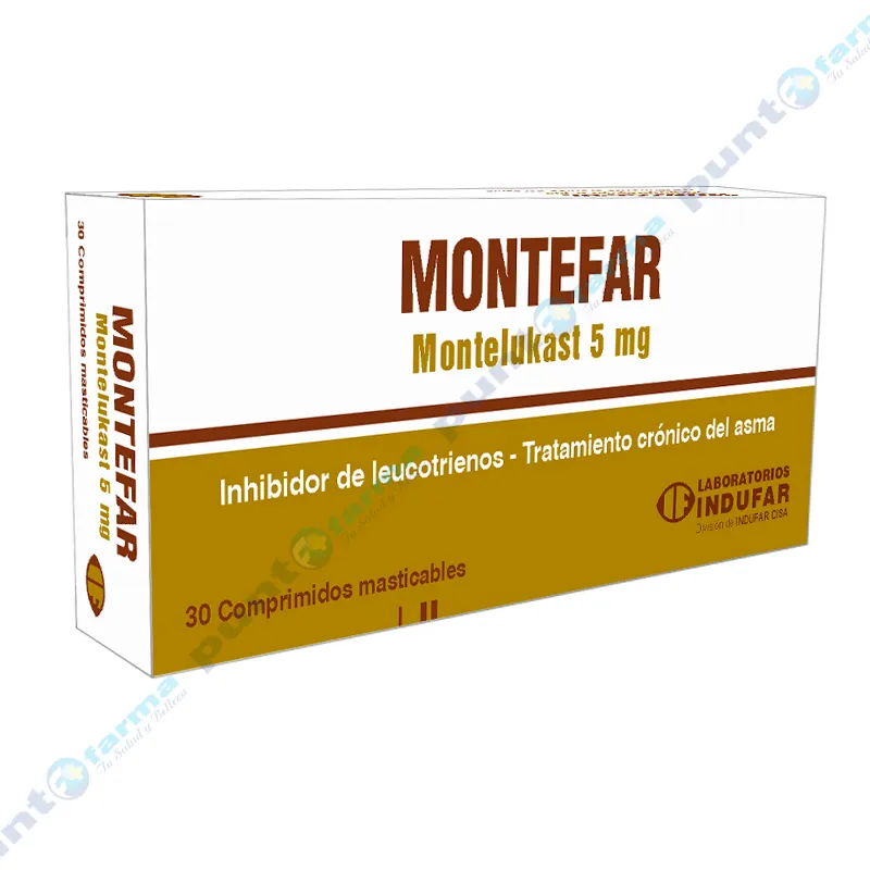 Montefar Montelukast 5 mg - Cont. 30 comprimidos masticables