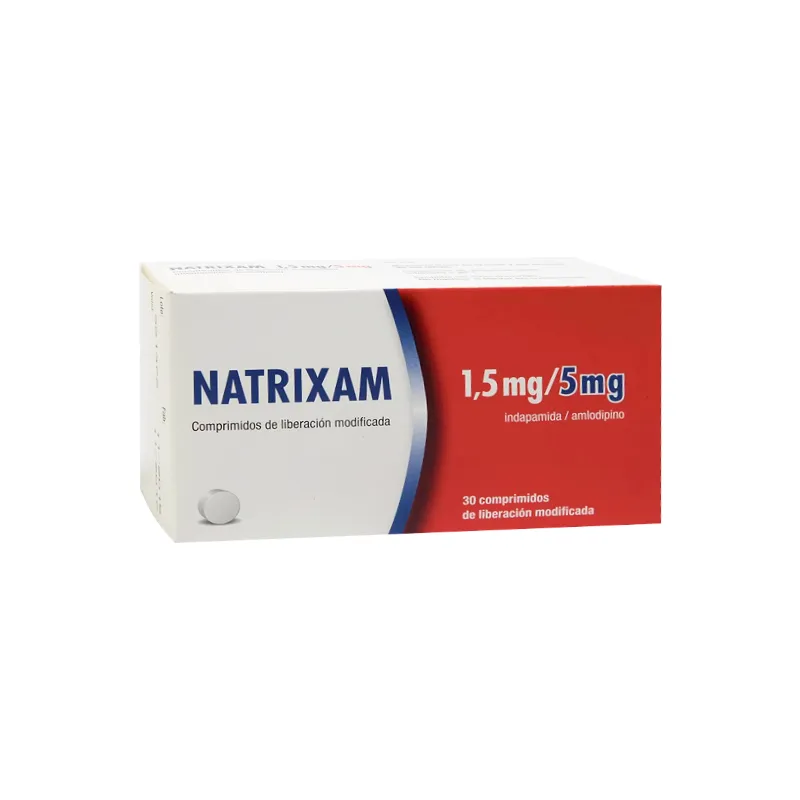 Natrixam 1.5mg/5mg Indapamida - Contenido de 30 comprimidos de liberación modificada