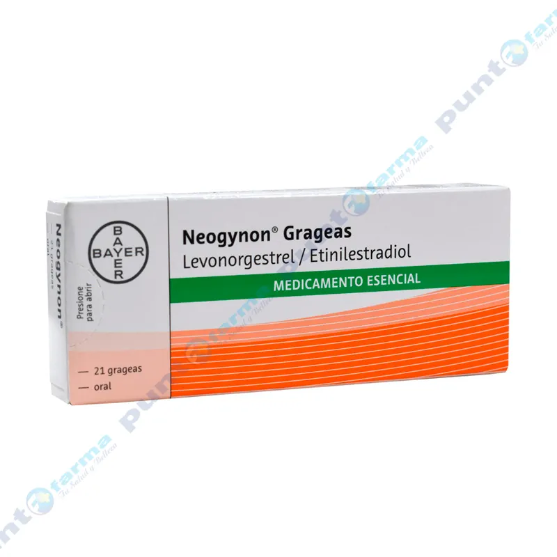 Neogynon Grageas Levonorgestrel 0,25 mg Etinilestradiol 0.05 mg - Caja en 21 grageas