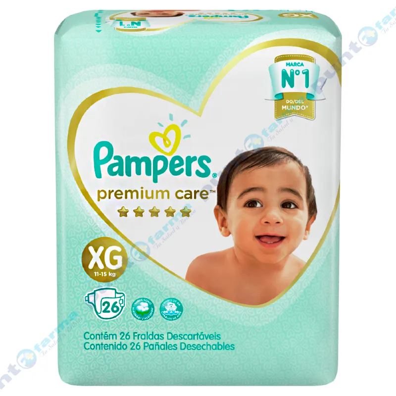 Pañal Pampers Premium Care XG - Cont. de 26 unidades