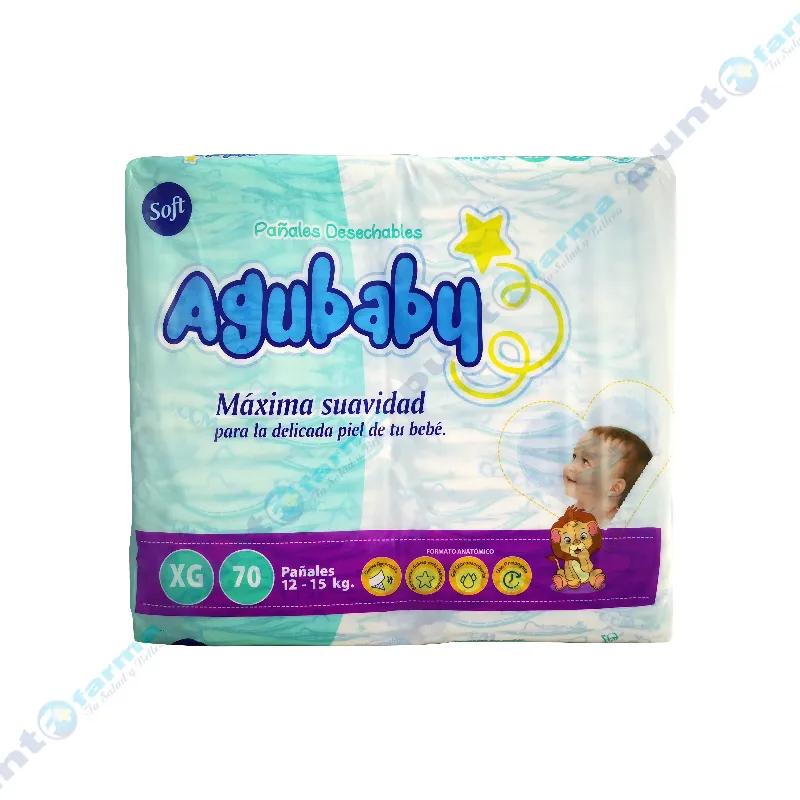 Pañal Soft Extra Grande Agubaby - Cont. de 70 unidades