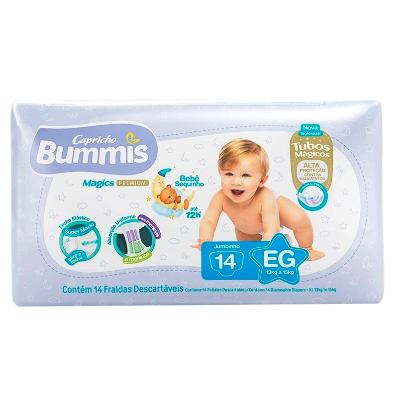 Pañales Bummis Magics Premiun - Jumbinho EG Capricho - Cont. 14 unidades