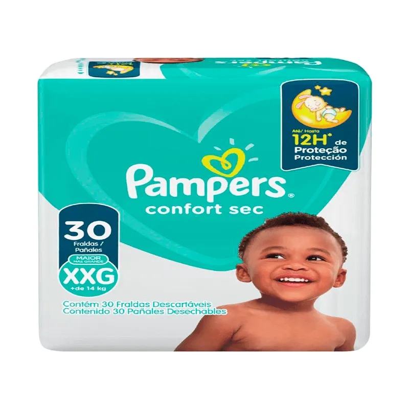 Pañales Pampers Confort Sec XXG - Cont. de 30 unidades