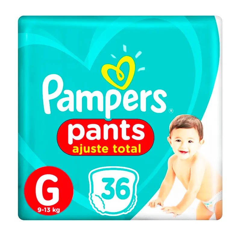 Pañales Pampers Pants Ajuste Total G - Cont. de 36 unidades
