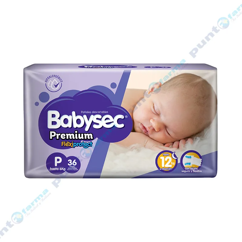 Pañales Premium P Babysec - Cont 34 unidades