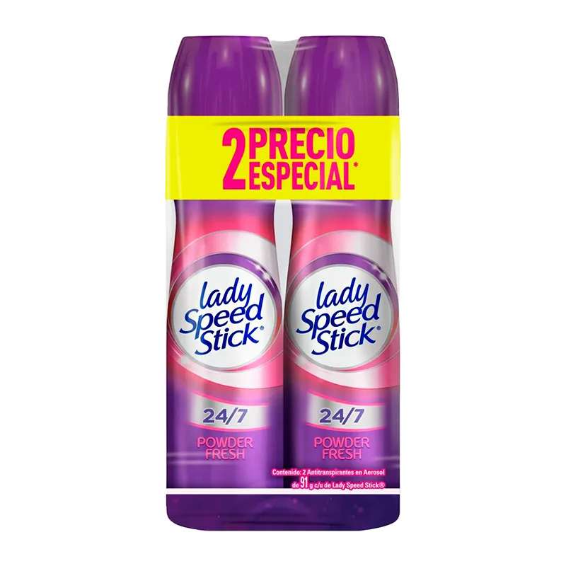 Pack 2 Antitranspirantes en aerosol Lady Speed Stick® - 91g