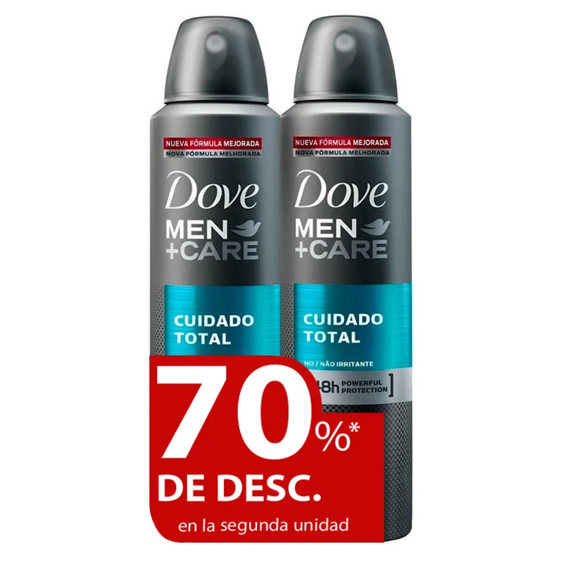 Pack Antritranspirante Cuidado Total Dove Men - 90 mL